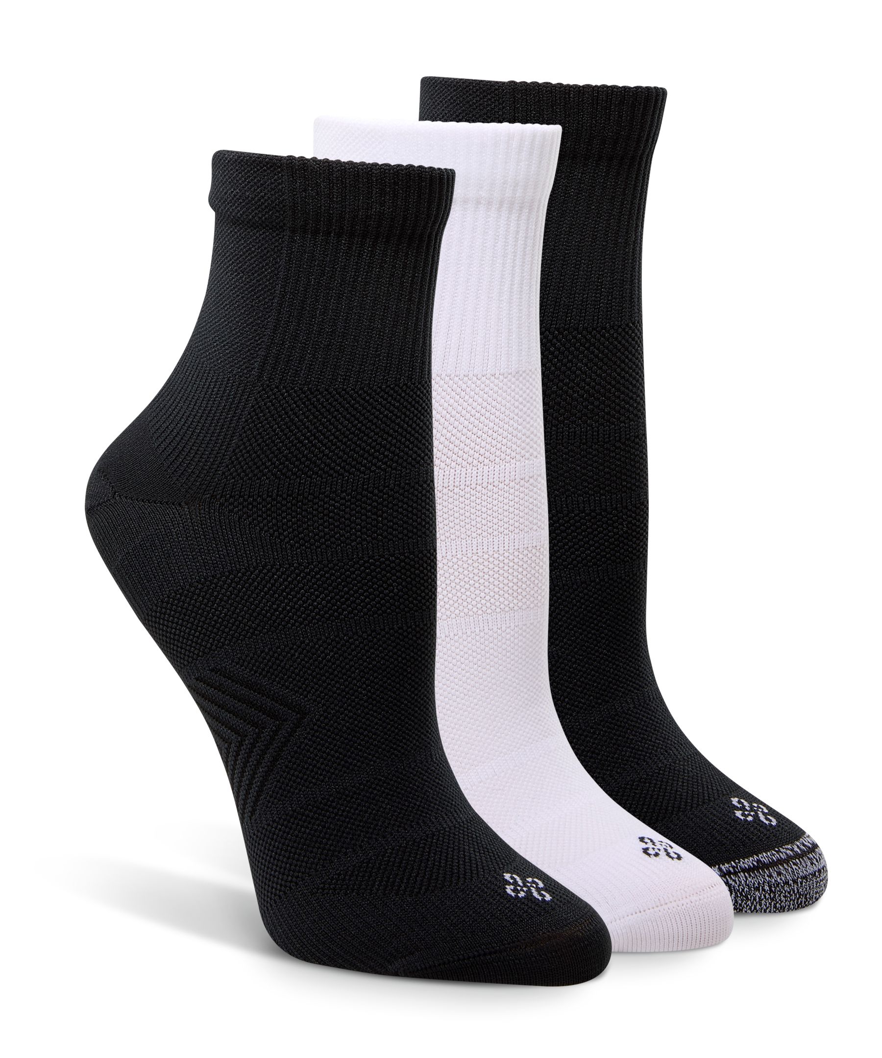 Shambhala Women's 3PK Sport Performance Nylon Quarter Cut Socks