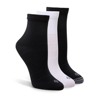 Shambhala Women's 3 pk Sport Performance Nylon Quarter Cut Socks Front_Angled_Right