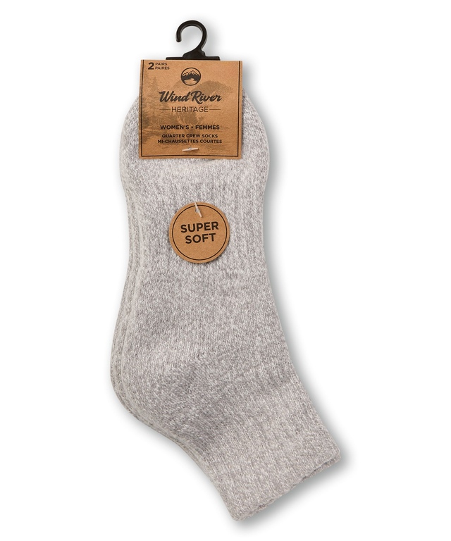 WindRiver Women's 2 pk Heritage Cushioned Quarter Sock