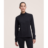 Haut T-Max en mélange de laine mérinos à col cheminée et à fermeture à glissière pour femmes, WindRiver Front_Flat