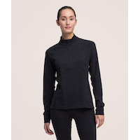 Haut T-Max en mélange de laine mérinos à col cheminée et à fermeture à glissière pour femmes, WindRiver Front_Flat