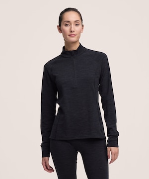WindRiver Women's T-Max Merino Wool Blend Mock Neck Zip Top