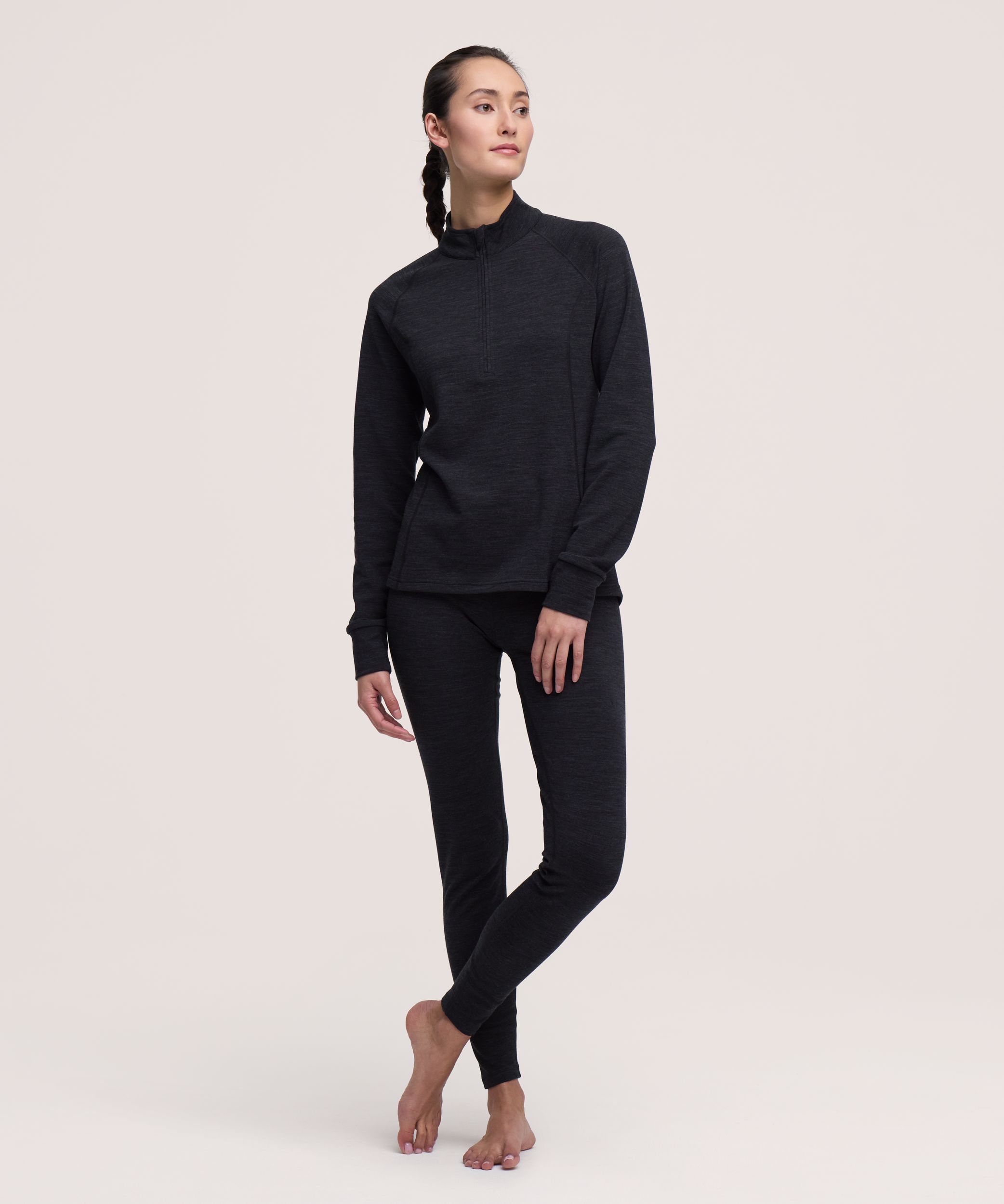 WindRiver Women's T-Max Merino Wool Blend Mock Neck Zip Top