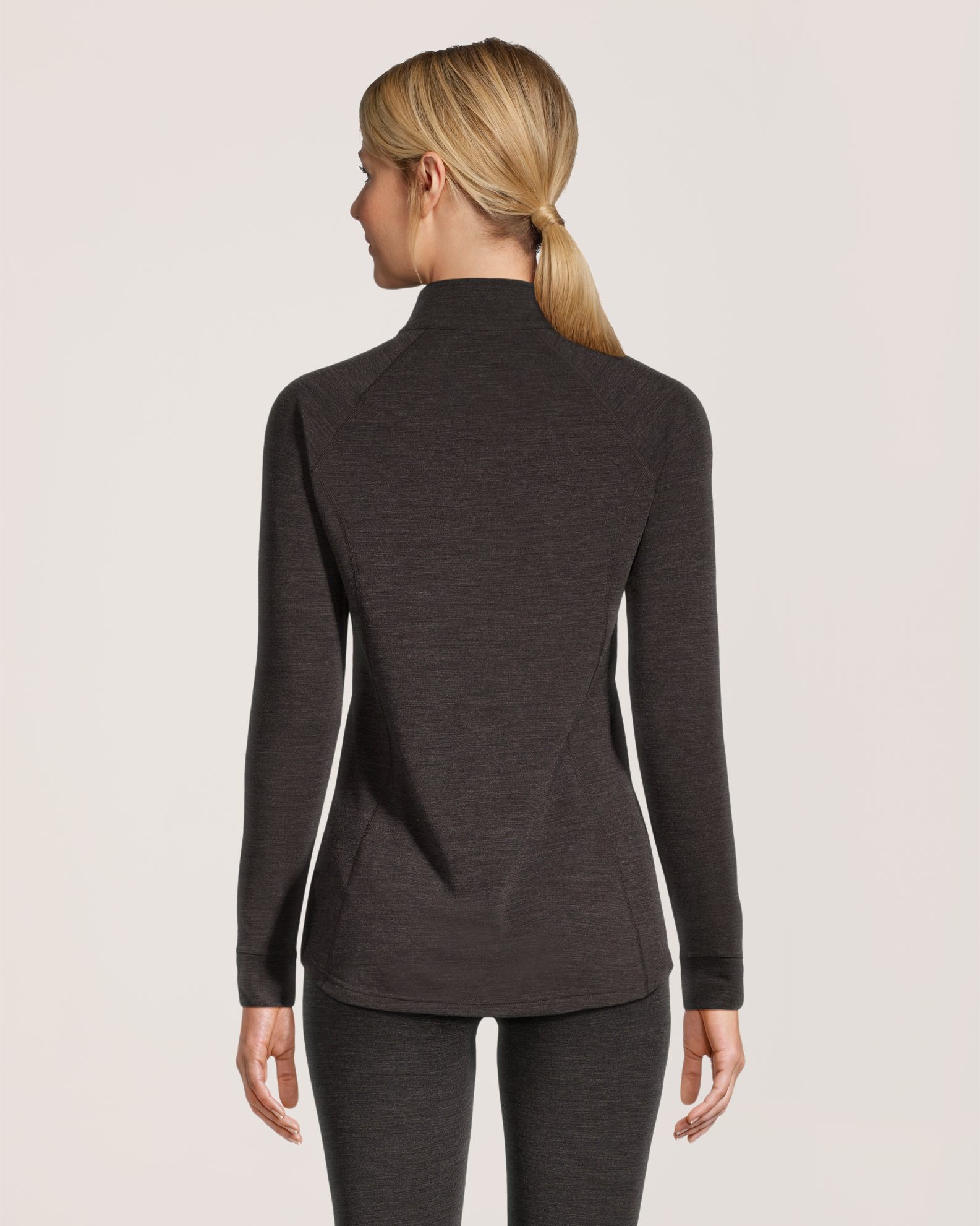 Haut T-Max en mélange de laine mérinos à col cheminée et à fermeture à glissière pour femmes, WindRiver