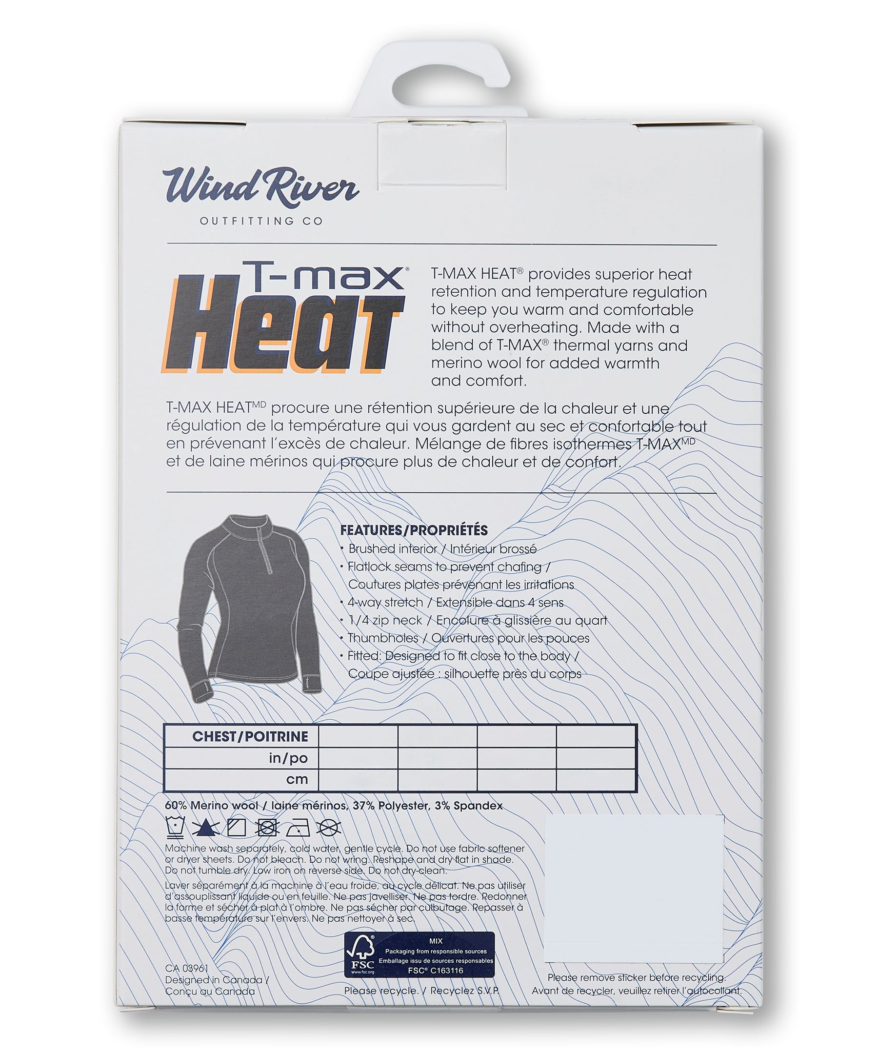 Haut T-Max en mélange de laine mérinos à col cheminée et à fermeture à glissière pour femmes, WindRiver