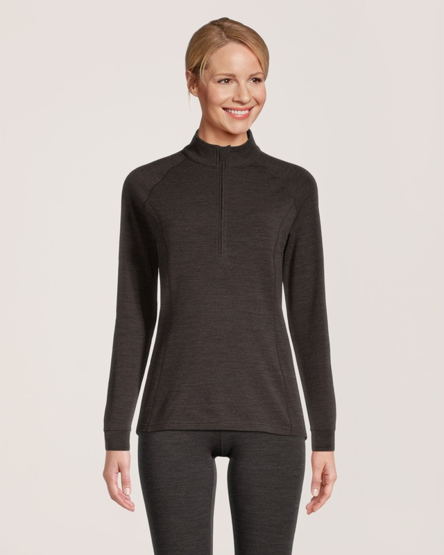 WindRiver Women's T-Max Merino Wool Blend Mock Neck Zip Top