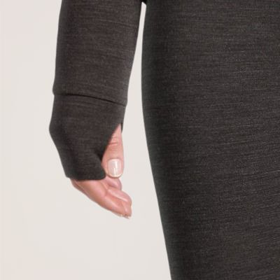 Haut T-Max en mélange de laine mérinos à col cheminée et à fermeture à glissière pour femmes, WindRiver