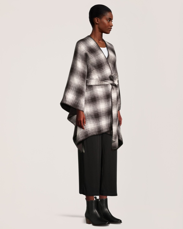 Denver Hayes Women's Ruana With Self-Tie Belt Front_Angled_Right