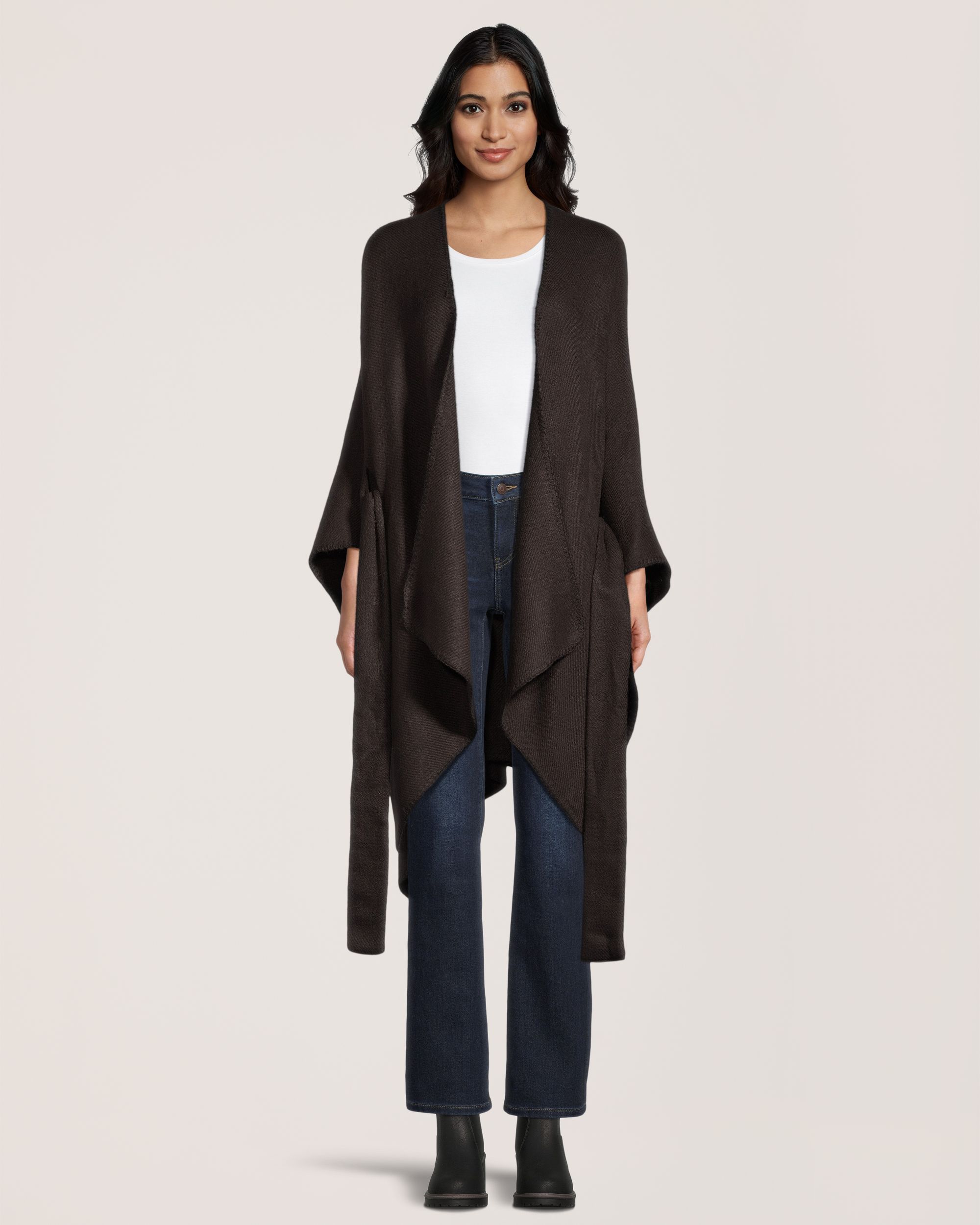 Denver Hayes Women's Solid Ruana With Self-Tie Belt | Mark's