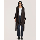 Denver Hayes Women's Solid Ruana With Self-Tie Belt Front_Flat