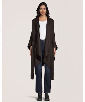 Denver Hayes Women's Solid Ruana With Self-Tie Belt