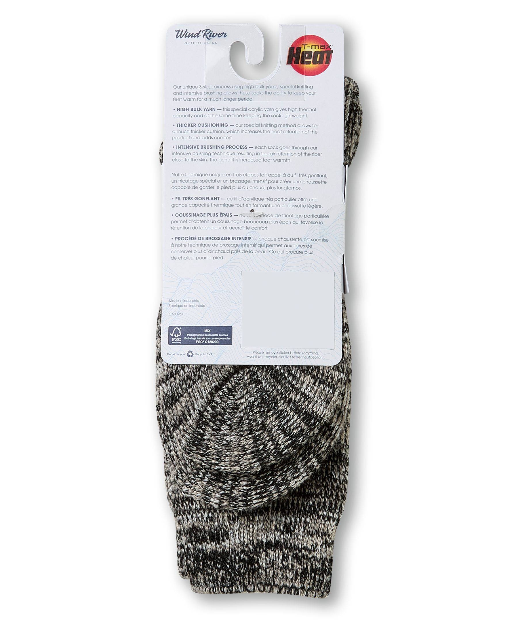 Chaussettes torsadées T-Max Heat en quatre couleurs pour femmes, WindRiver