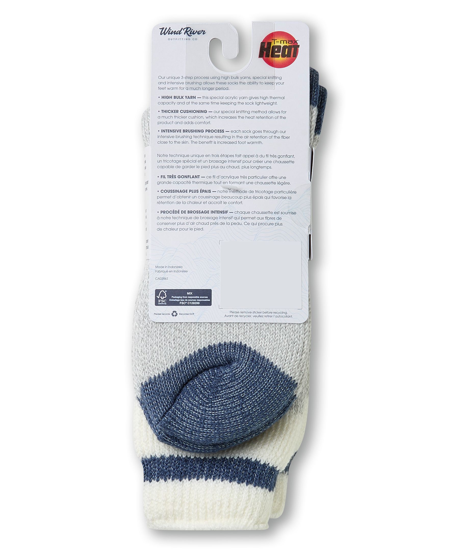 WindRiver Women's Twist Knit Thermal T-Max Heat Crew Socks