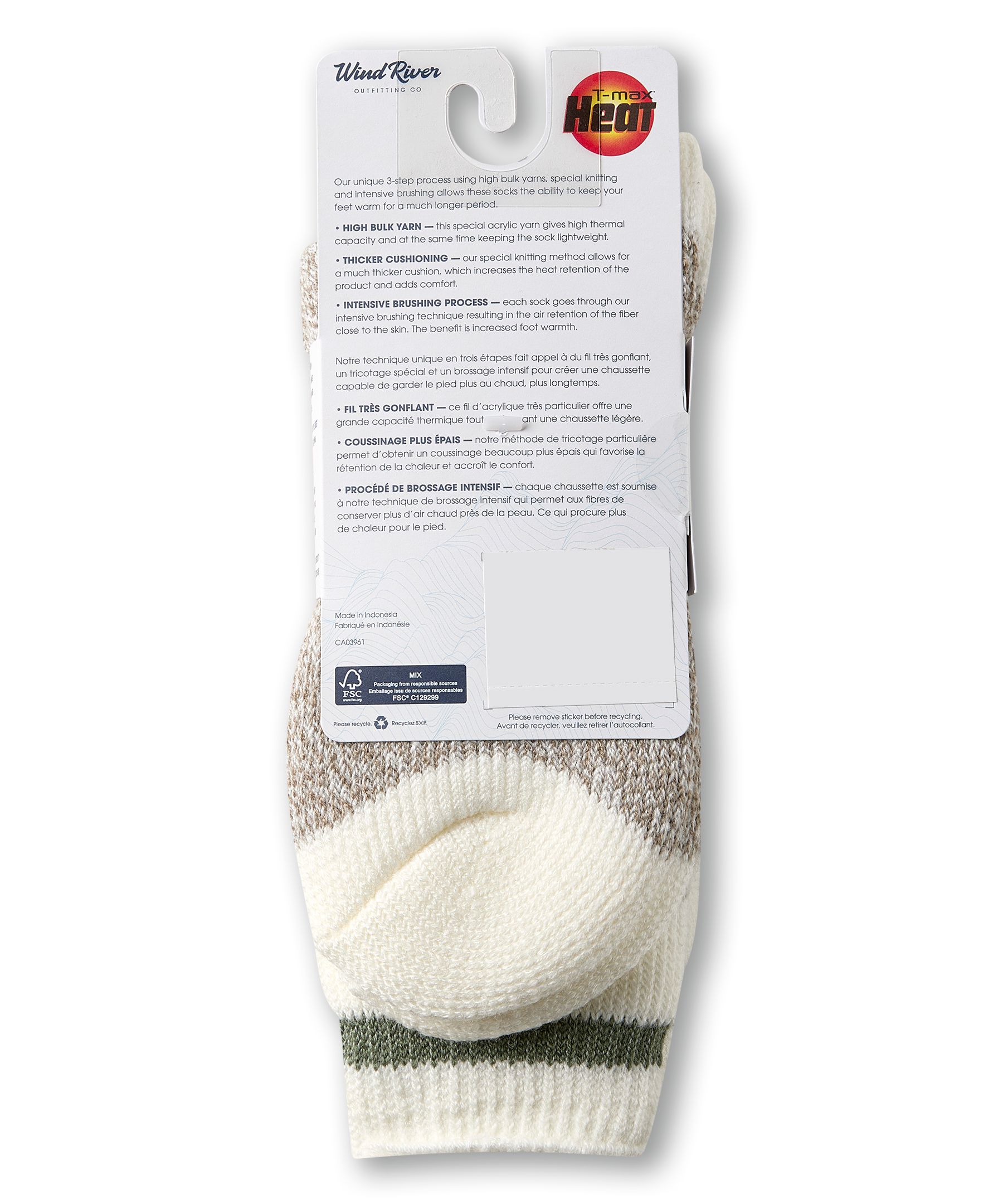 Mi-chaussettes isothermes en tricot torsadé avec T-MAX Heat pour femmes, WindRiver