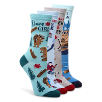 Denver Hayes Women's 4 pk Novelty Socks Gift Box Front_Angled_Right
