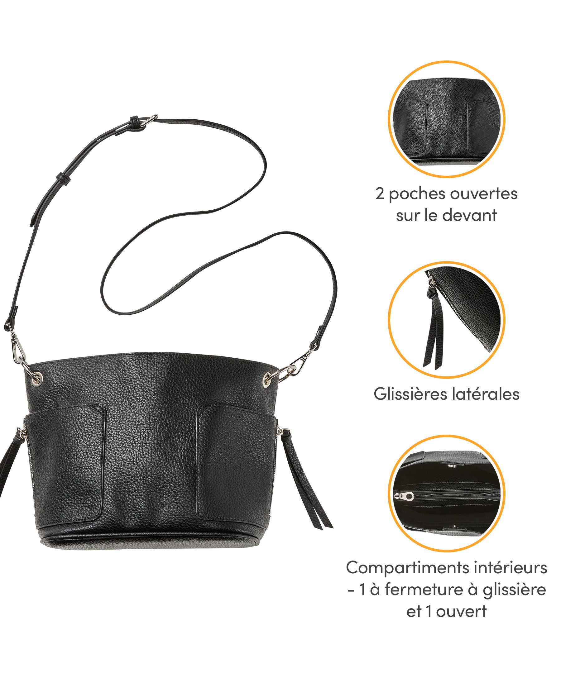 Sac à bandoulière avec pochette intérieure pour femmes, Baggiesue, Denver Hayes