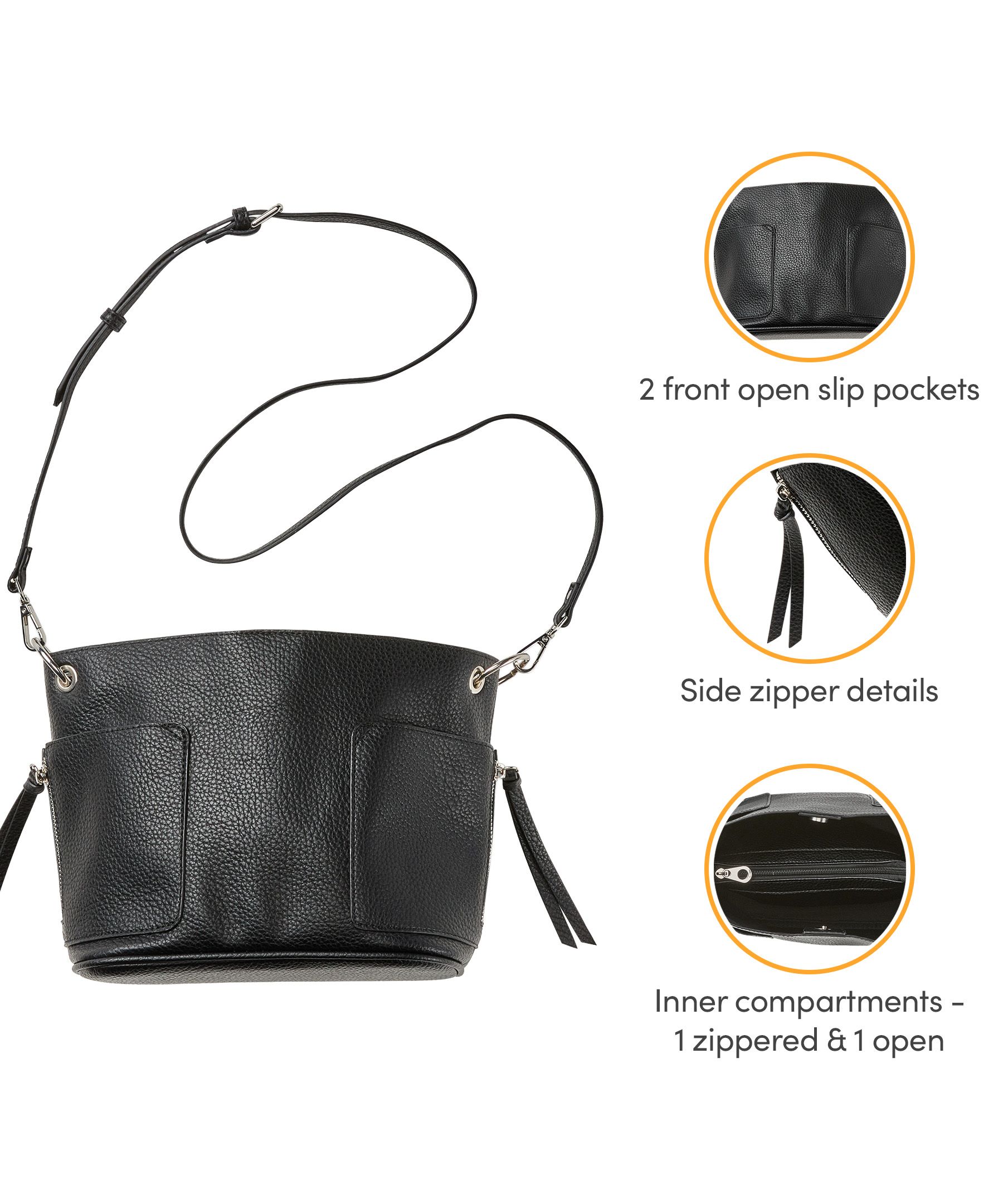 Denver Hayes Women's Baggiesue Crossbody Bag with Inside Pouch