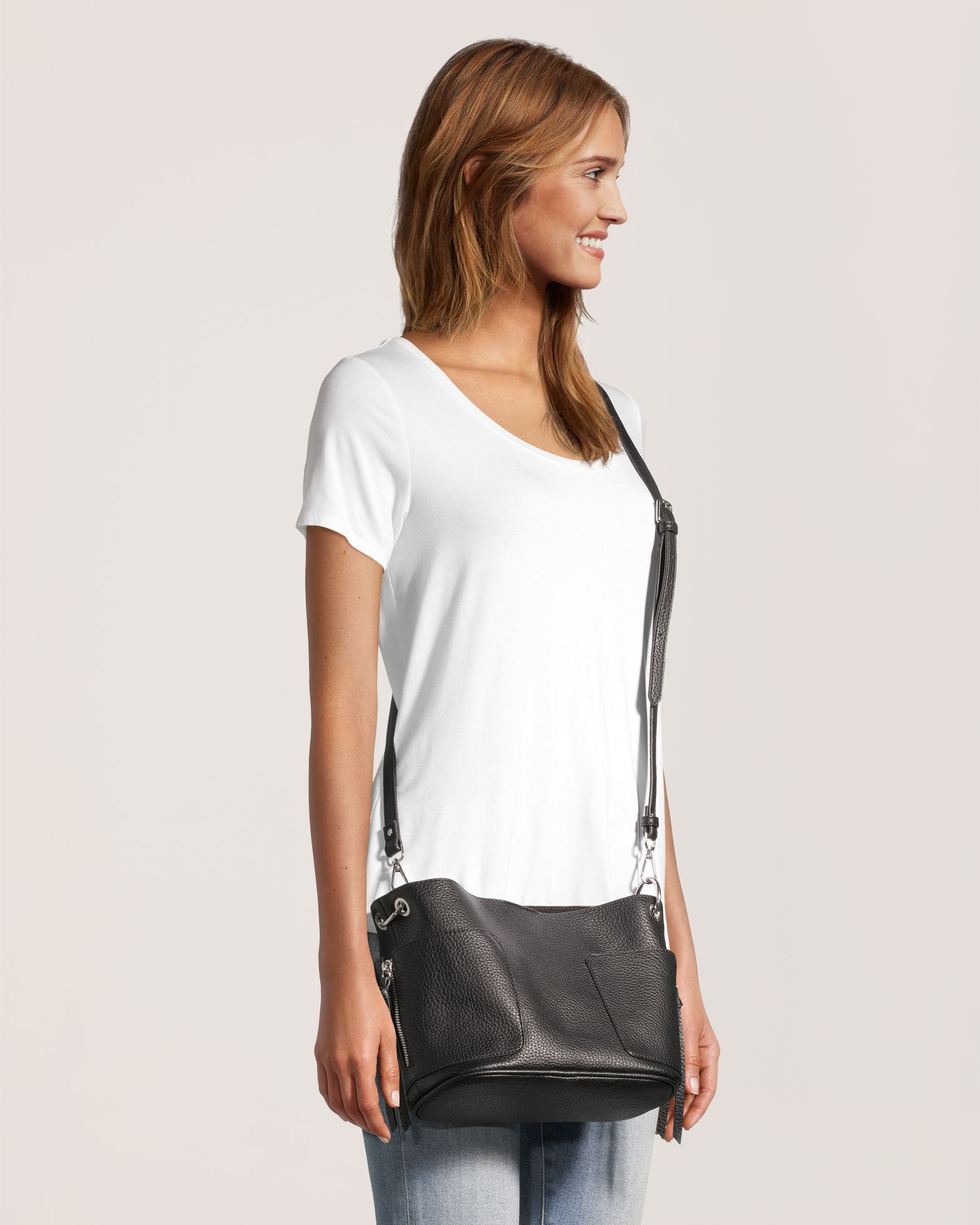 Denver Hayes Women's Baggiesue Crossbody Bag with Inside Pouch