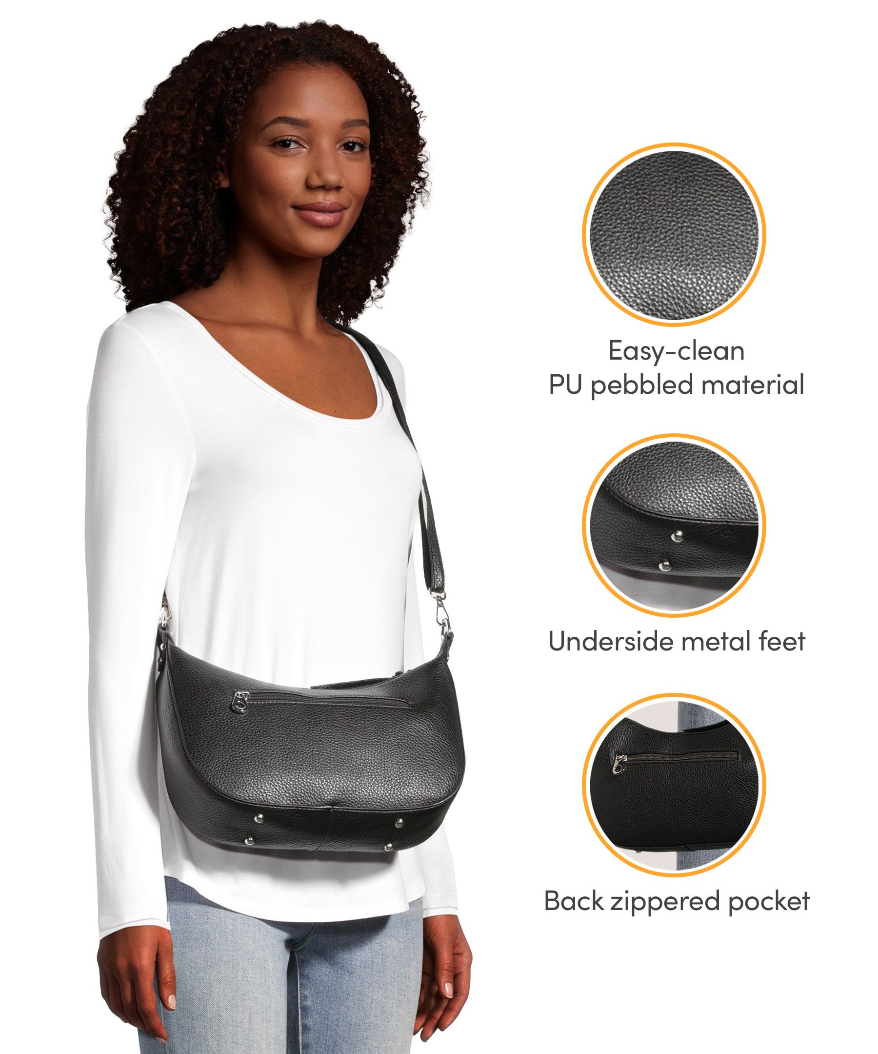 Denver Hayes Women's Half-Moon Dual Strap Shoulder Bag