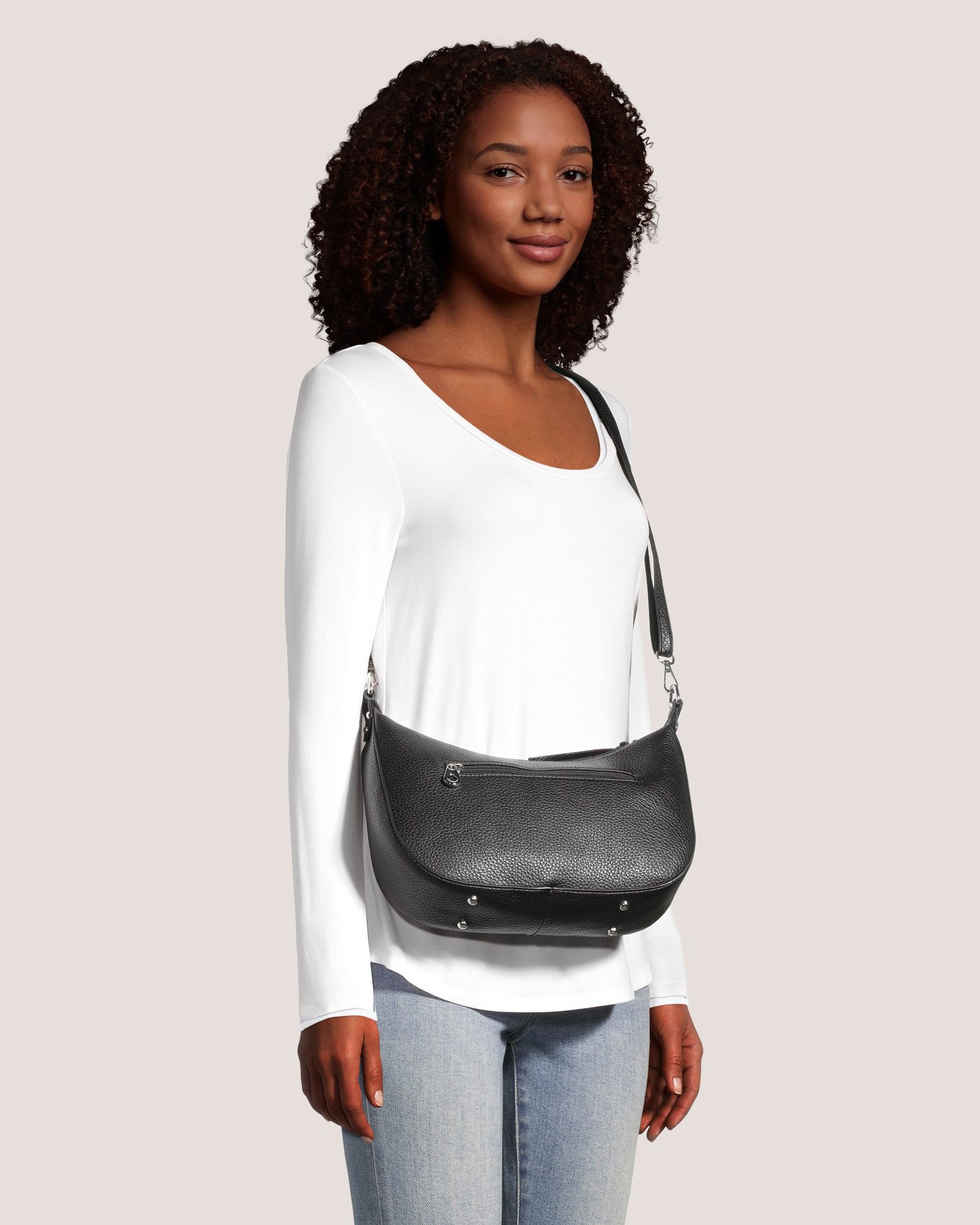 Denver Hayes Women's Half-Moon Dual Strap Shoulder Bag