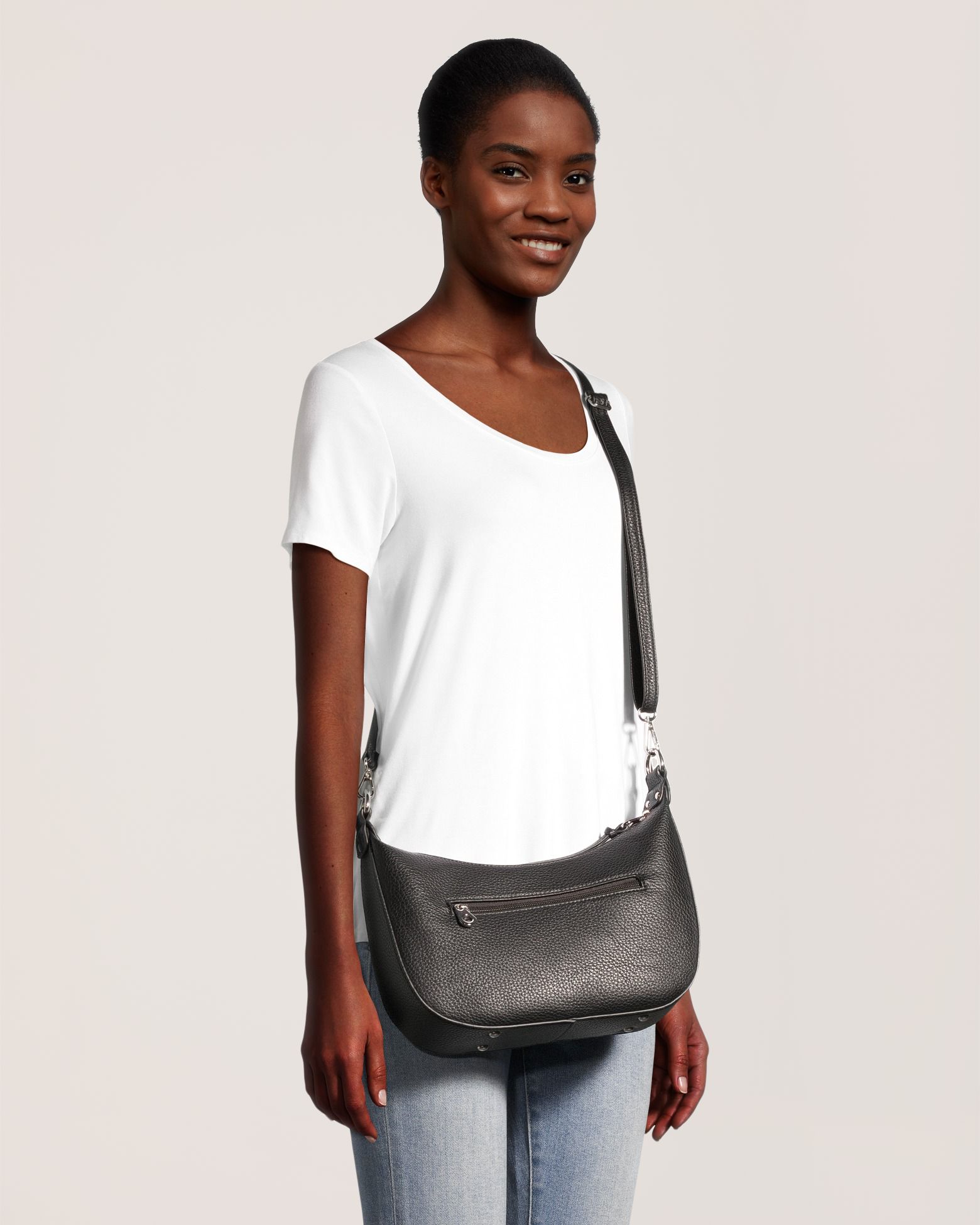 Denver Hayes Women's Half-Moon Dual Strap Shoulder Bag