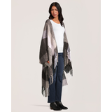 Denver Hayes Women's Hooded Shawl Ruana With Pockets Front_Angled_Right