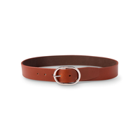 Denver Hayes Women's Oval Centre Bar with Burnished Edge Belt Front_Elevated