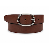 Denver Hayes Women's Oval Centre Bar with Burnished Edge Belt Front_Flat
