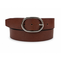 Denver Hayes Women's Oval Centre Bar with Burnished Edge Belt Front_Flat