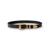 Denver Hayes Women's Double Keeper with Gold Tip Hardware Belt Front_Elevated