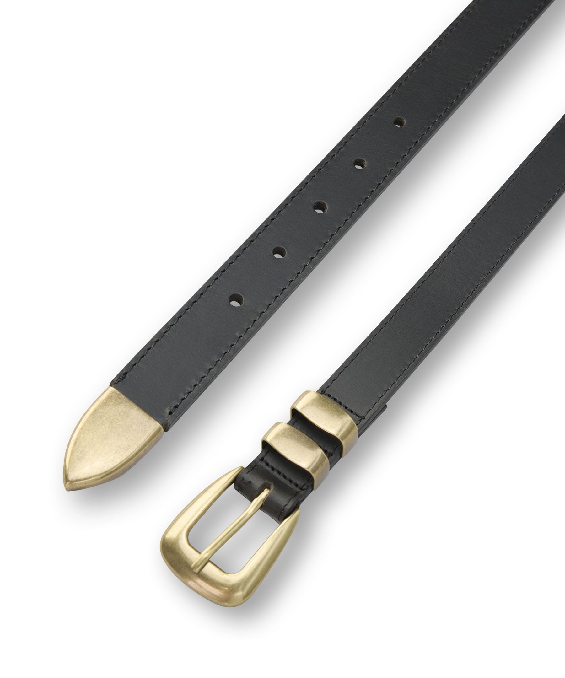 Denver Hayes Women's Double Keeper with Gold Tip Hardware Belt