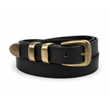 Denver Hayes Women's Double Keeper with Gold Tip Hardware Belt Front_Elevated
