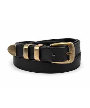 Denver Hayes Women's Double Keeper with Gold Tip Hardware Belt