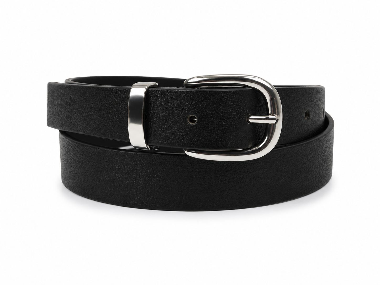 Ceinture avec passant métallique et boucle ronde pour femmes, Denver Hayes