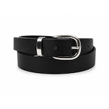 Ceinture avec passant métallique et boucle ronde pour femmes, Denver Hayes Front_Flat