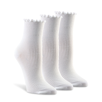 Denver Hayes Women's Modal Cotton Ruffle Top Socks Front_Angled_Right
