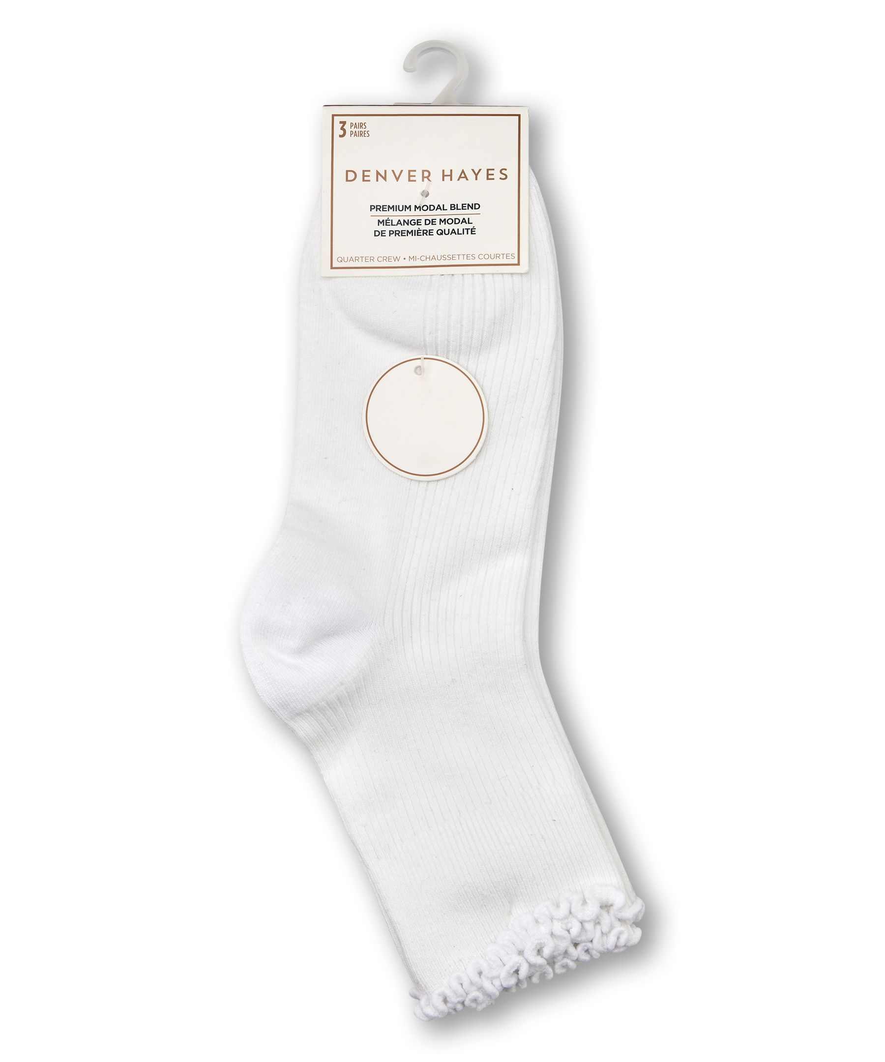 Denver Hayes Women's Modal Cotton Ruffle Top Socks