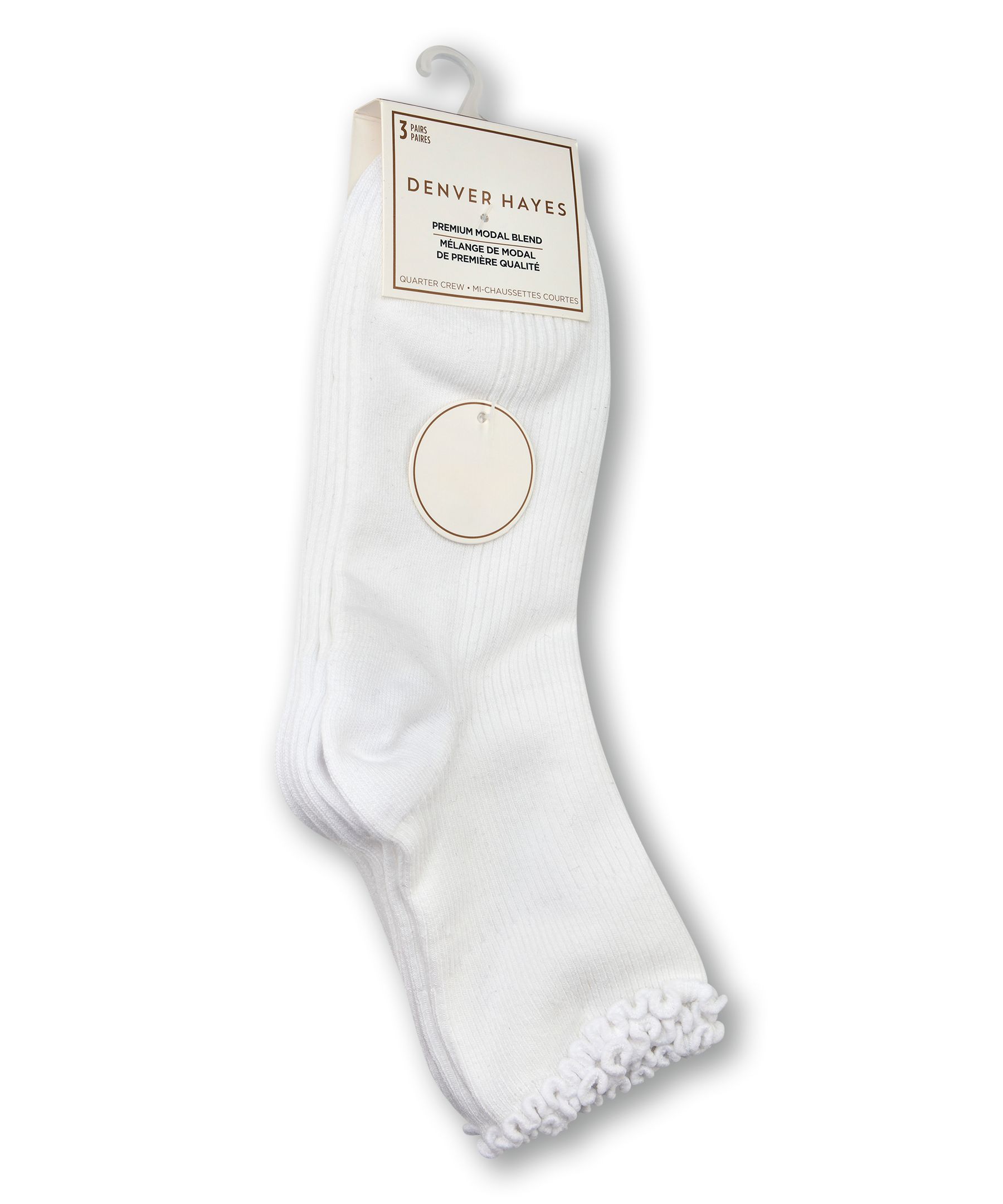 Denver Hayes Women's Modal Cotton Ruffle Top Socks