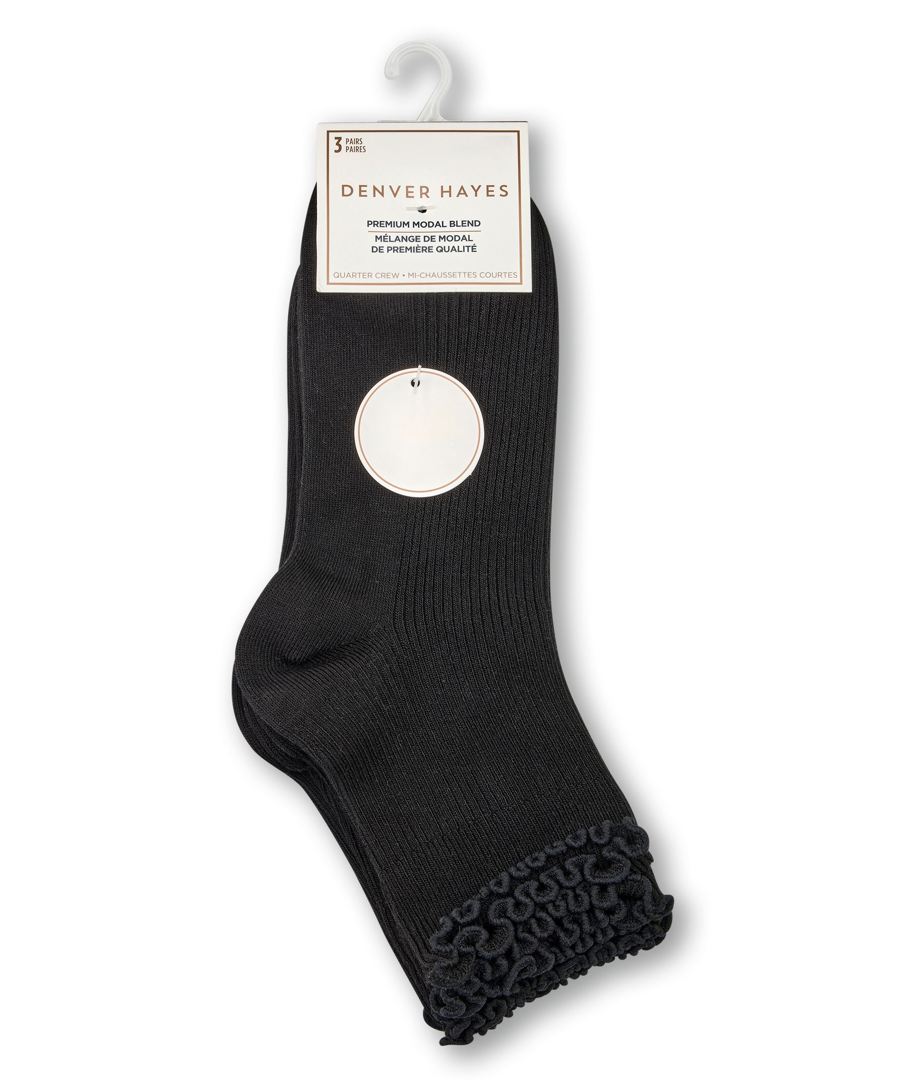 Denver Hayes Women's Modal Cotton Ruffle Top Socks