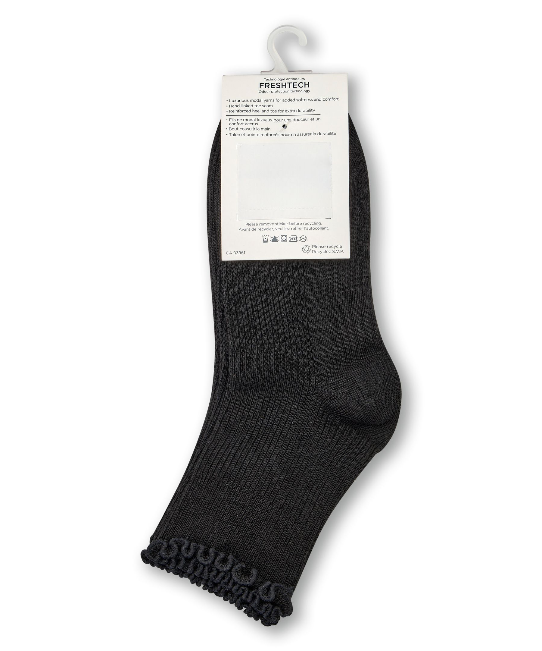 Denver Hayes Women's Modal Cotton Ruffle Top Socks