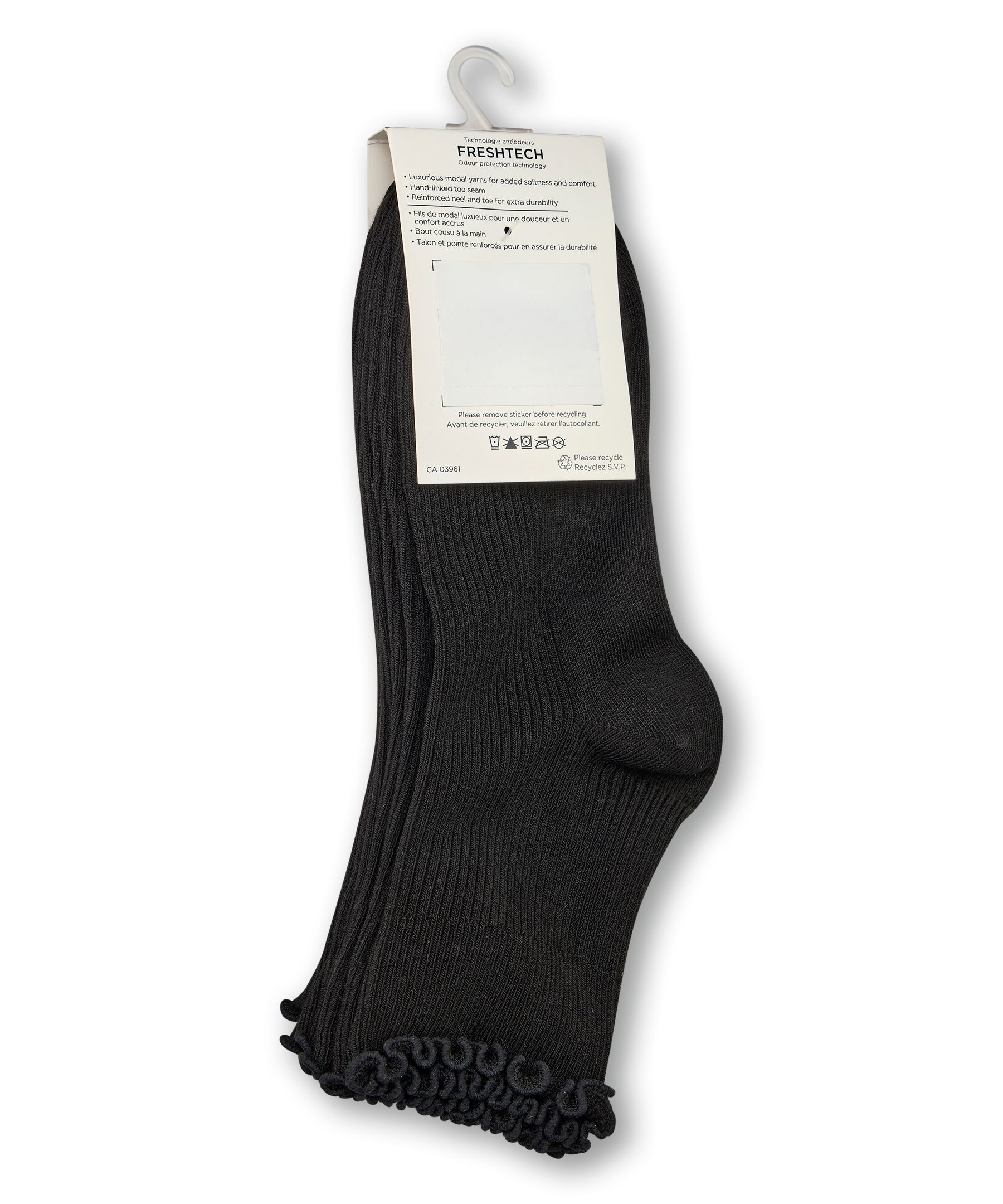 Denver Hayes Women's Modal Cotton Ruffle Top Socks