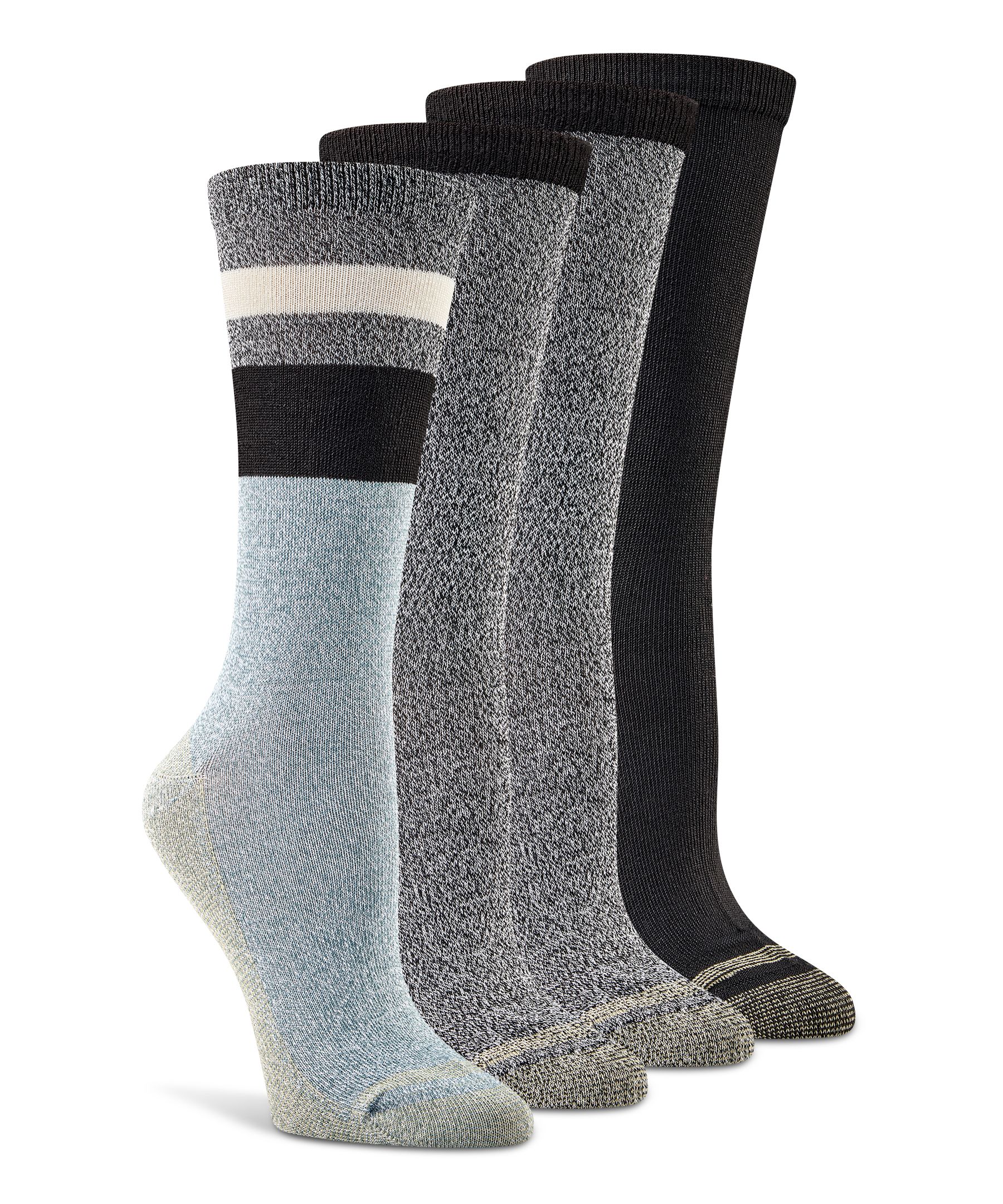 Copper Sole Women's 3pk Casual Crew Socks Front_Angled_Right