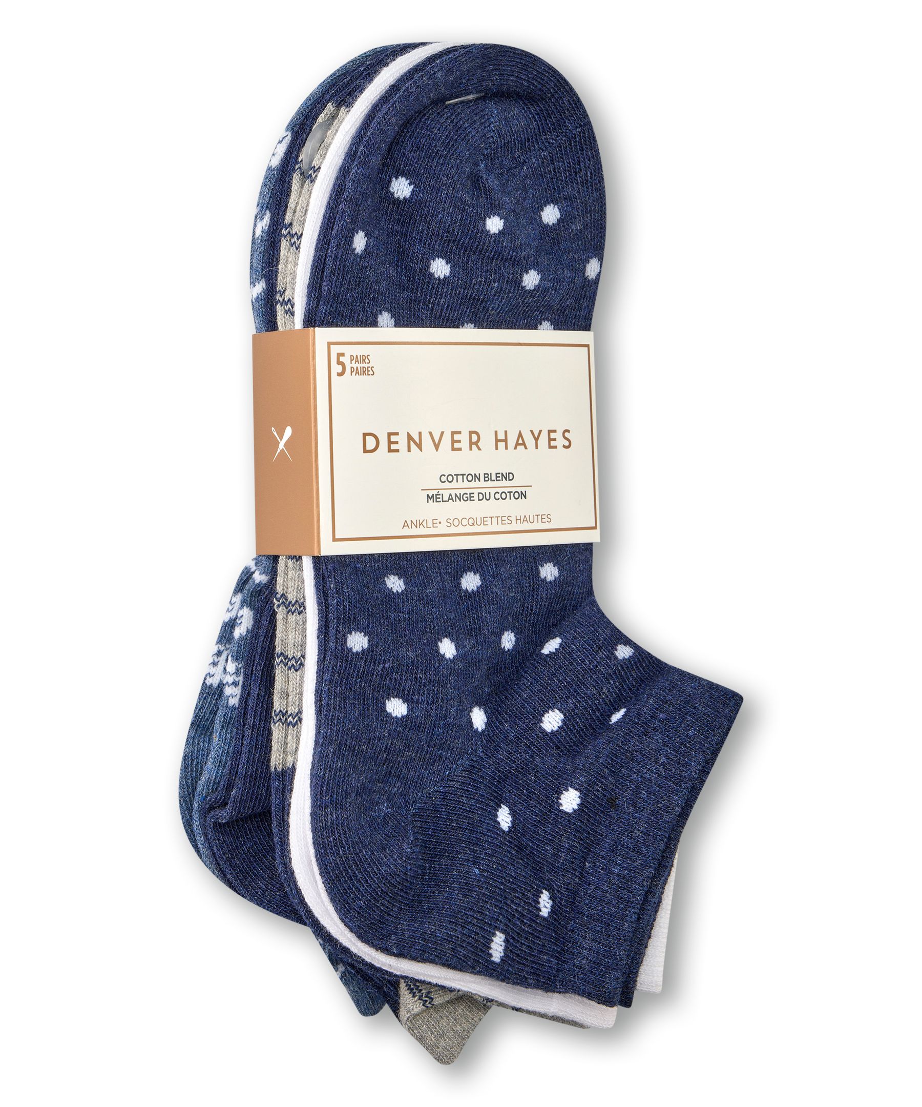 Socquettes pour femmes, Denver Hayes, paquet de 5&nbsp;paires