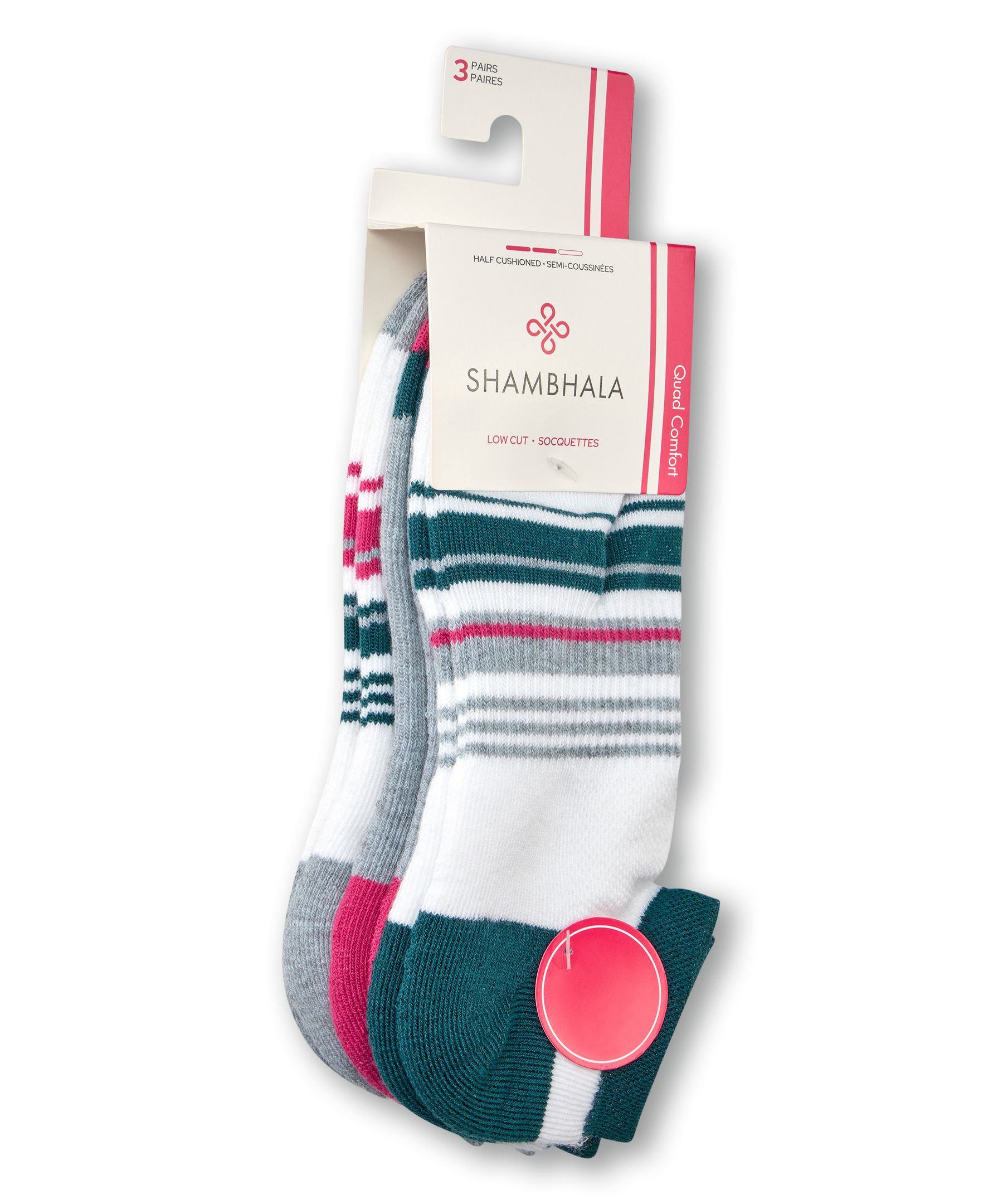 Chaussettes sport basses pour femmes, paquet de 3 paires - Achetez deux paquets pour le prix d'un seul, Shambhala