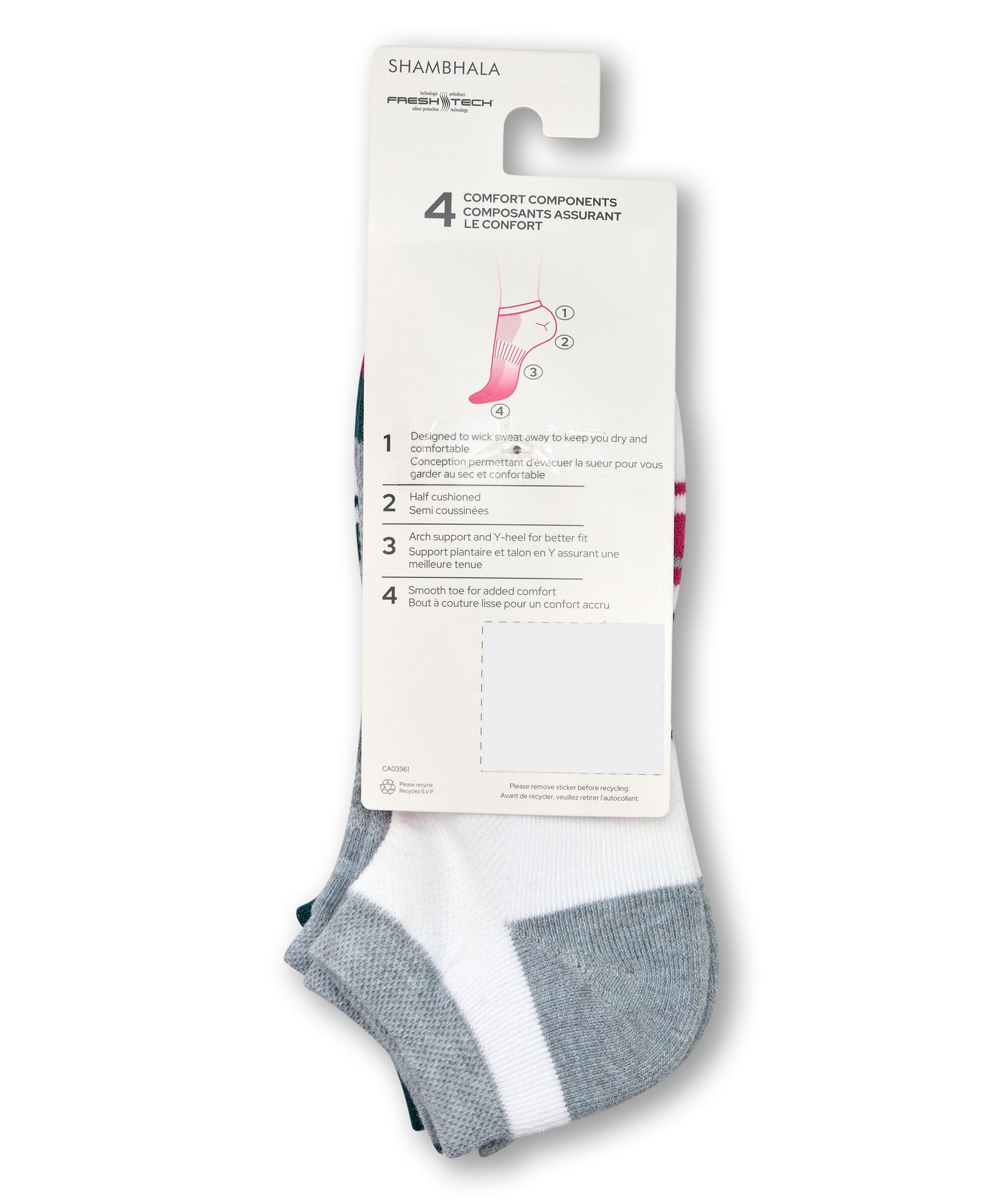 Chaussettes sport basses pour femmes, paquet de 3 paires - Achetez deux paquets pour le prix d'un seul, Shambhala