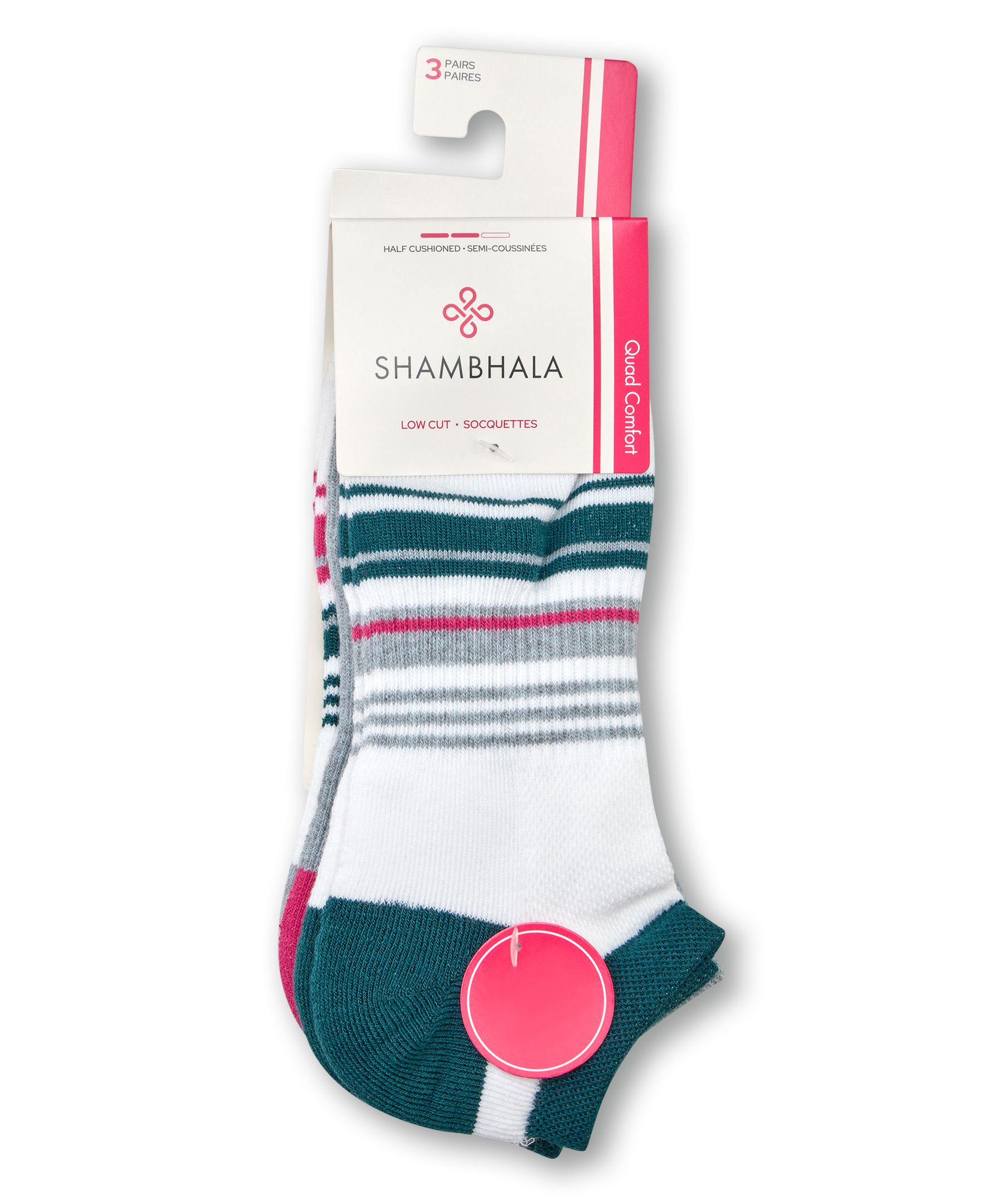 Chaussettes sport basses pour femmes, paquet de 3 paires - Achetez deux paquets pour le prix d'un seul, Shambhala