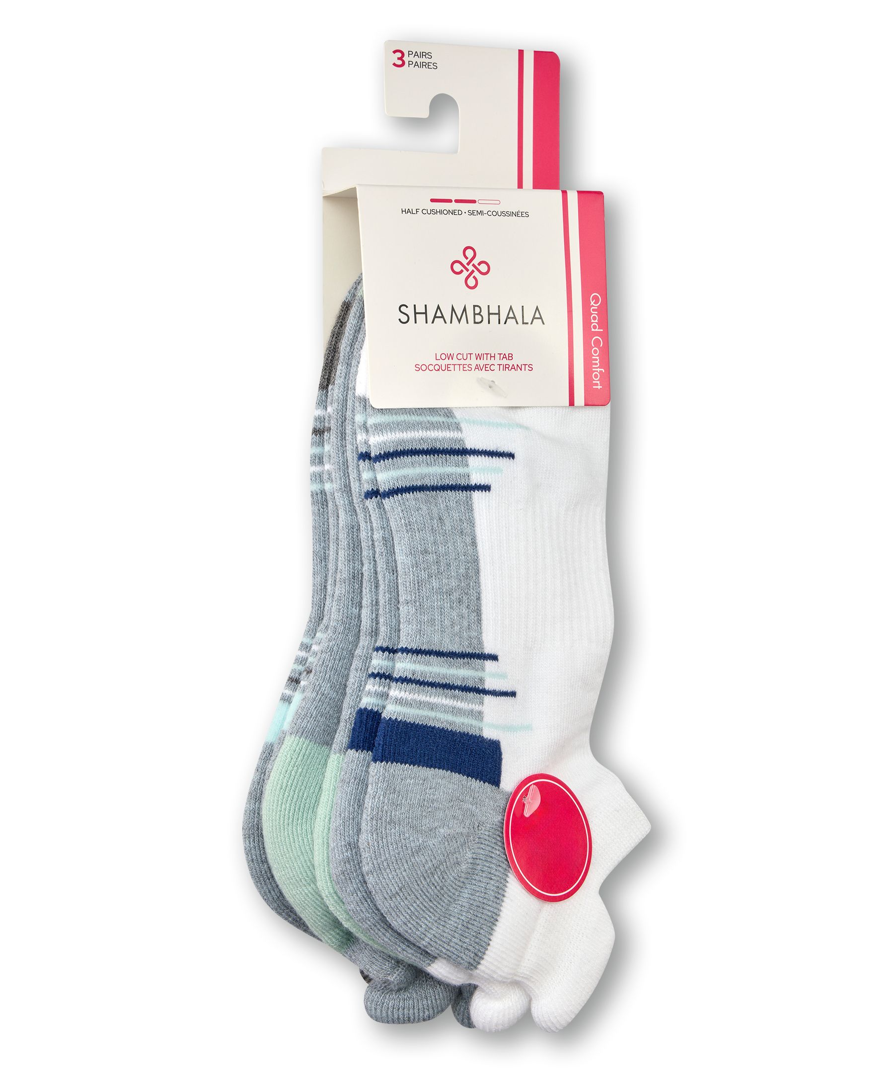 Chaussettes de sport avec languette pour femmes, paquet de 3 paires - Achetez deux paquets pour le prix d'un seul, Shambhala