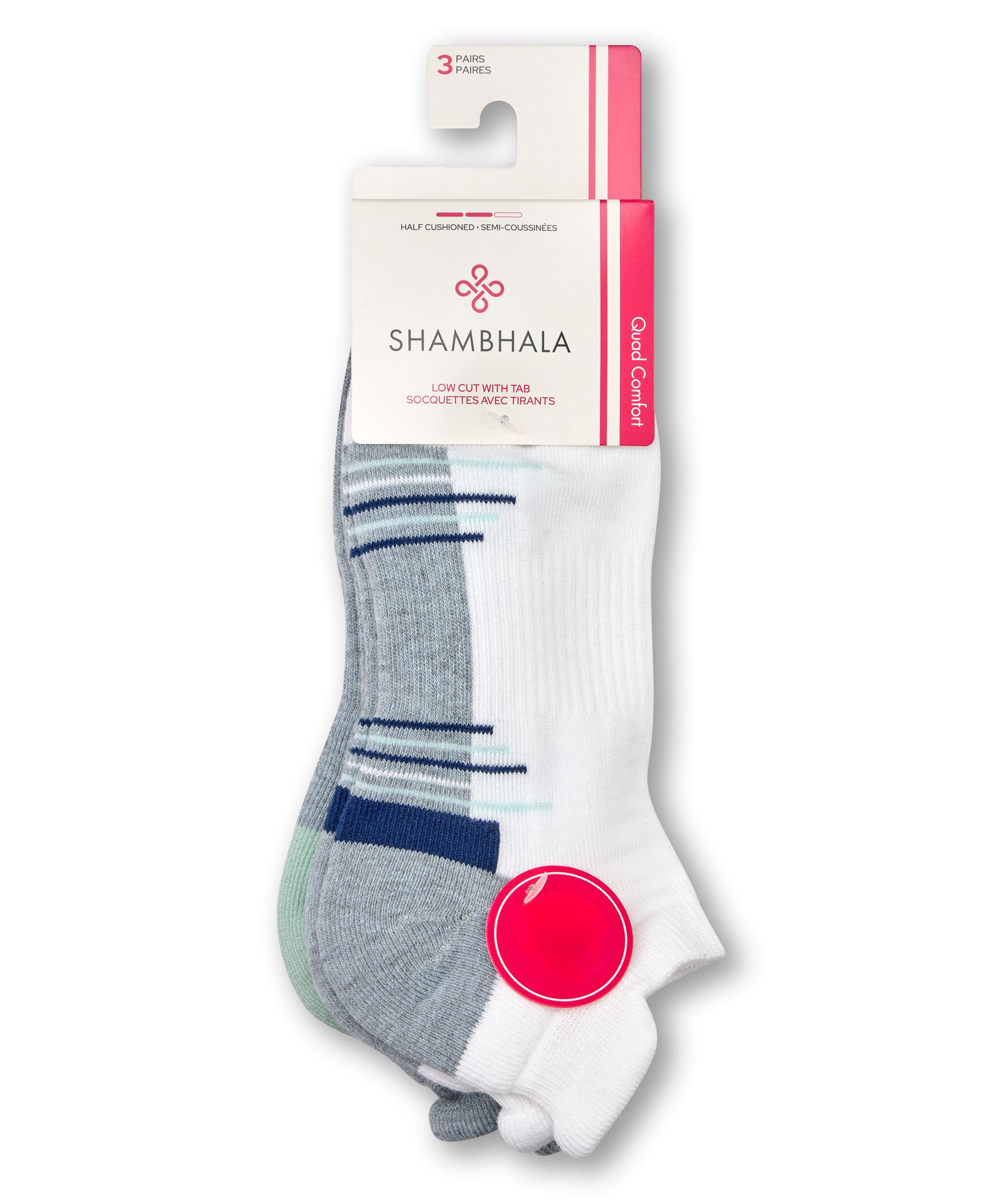 Chaussettes de sport avec languette pour femmes, paquet de 3 paires - Achetez deux paquets pour le prix d'un seul, Shambhala
