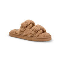 Pantoufles en tissu pelucheux avec 2 sangles pour femmes, Denver Hayes Front_Three_Fourths_Angled_Right