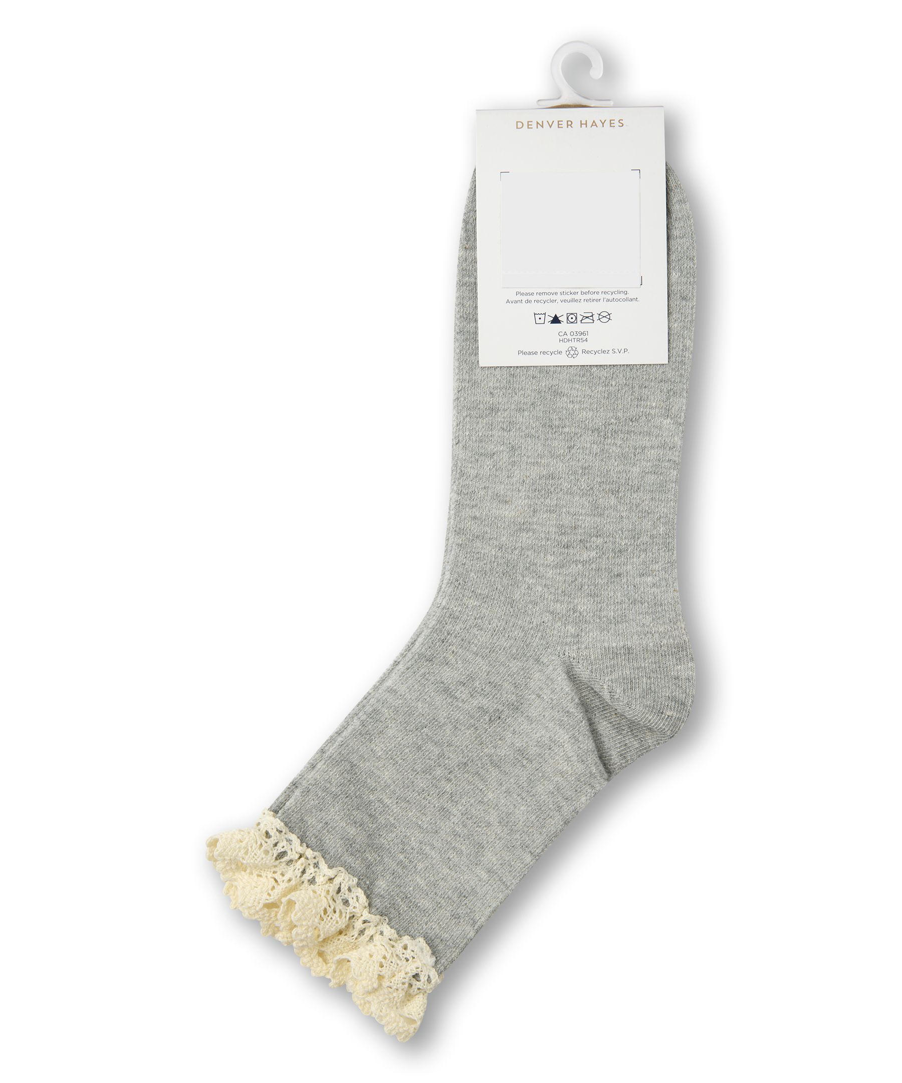 Denver Hayes Women's Cotton Lace Top Socks